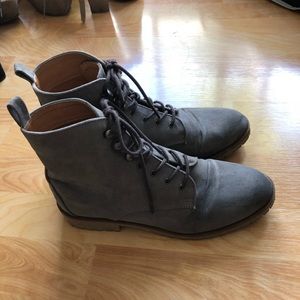 grey suede combat boots